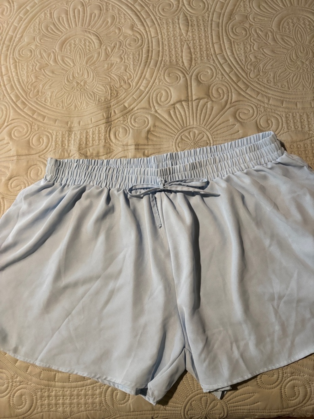 Light Blue Women’s Elastic Waist Shorts